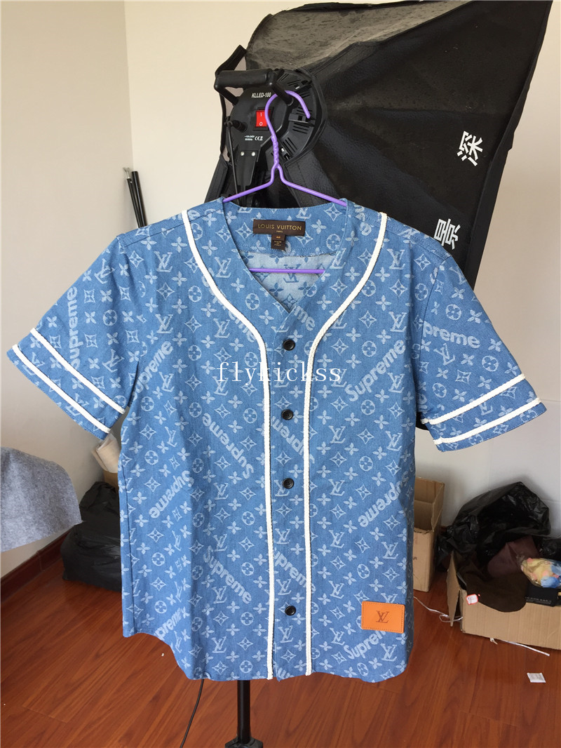 Supreme x LVS Blue Denim Shirt